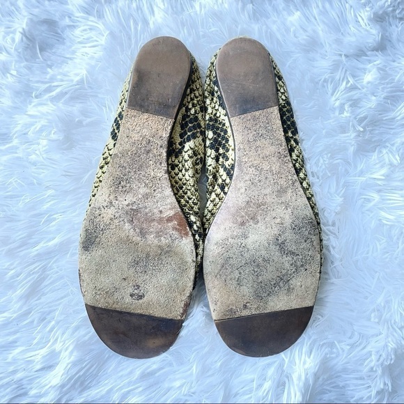 Lanvin Canvas Snake Ballet Flats 6 Leather Canvas Slip On Ballerina Mandy Moore - Picture 9 of 11